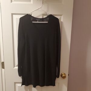 Eileen Fisher Black Scoop Neck Knit Sweater